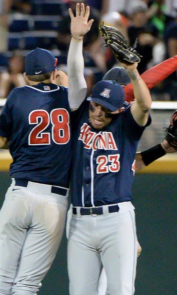 Bannister strikes out 11, Arizona beats Miami to open CWS